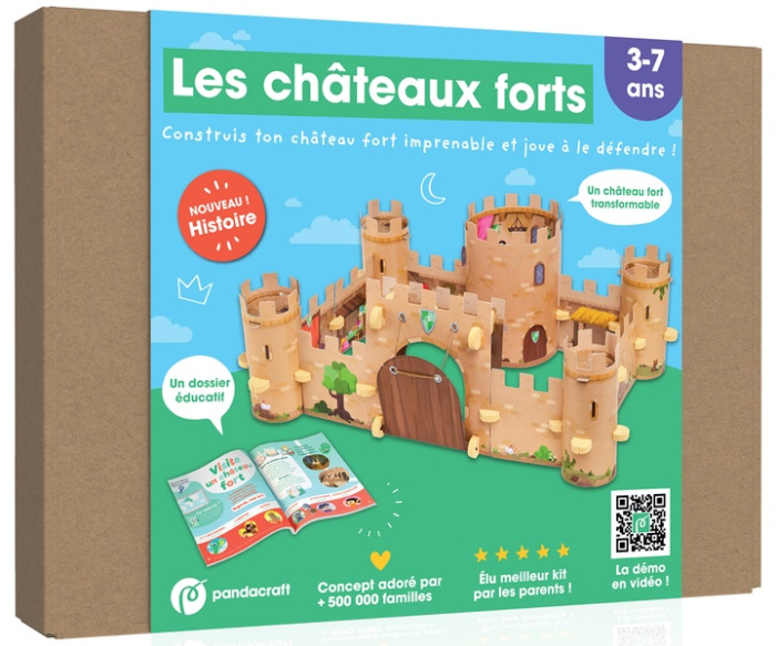 LES CHATEAUX FORTS - KIT PANDACRAFT 3-7 ANS - CONSTRUIS TON CHATEAU FORT ET JOUE !