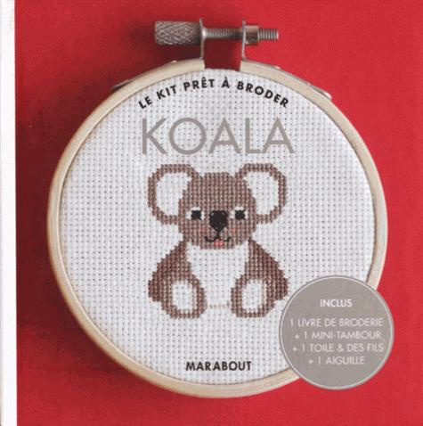 Koala. Inclus 1 livre de broderie   1 mini-tambour   1 toile & des fils   1 aiguille