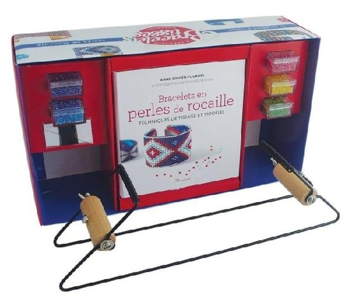 Bracelets en perles de rocaille. Techniques de tissage et modèles - Coffret avec 1 métier à tisser,