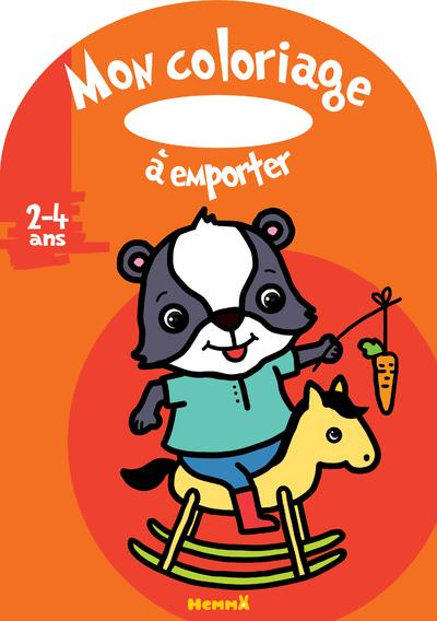 Mon coloriage à emporter Cheval à bascule