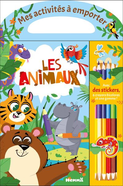 Les animaux. Avec des stickers, 6 crayons bicolores et une gomme !