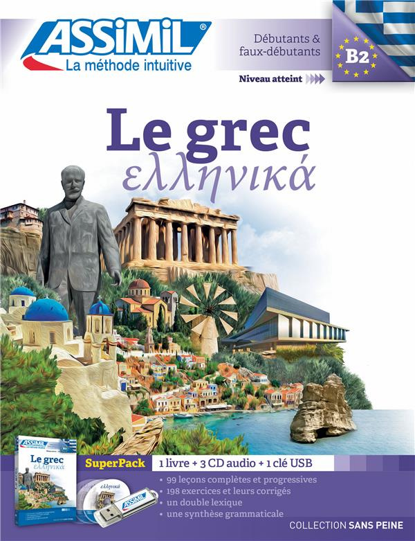 Superpack Le grec. Contient 1 livre, 1 clé USB, avec 3 CD audio MP3