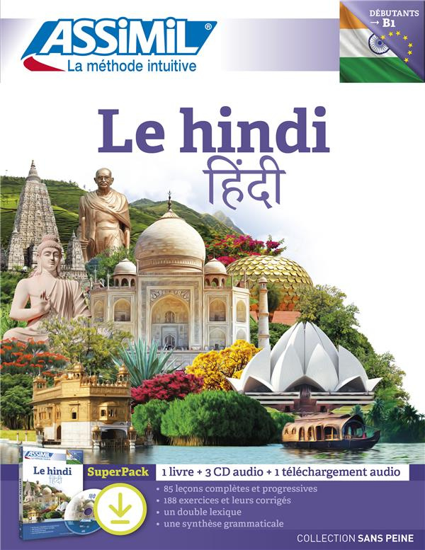 Le hindi B1. SuperPack avec 1 livre, 1 téléchargement audio, avec 3 CD audio