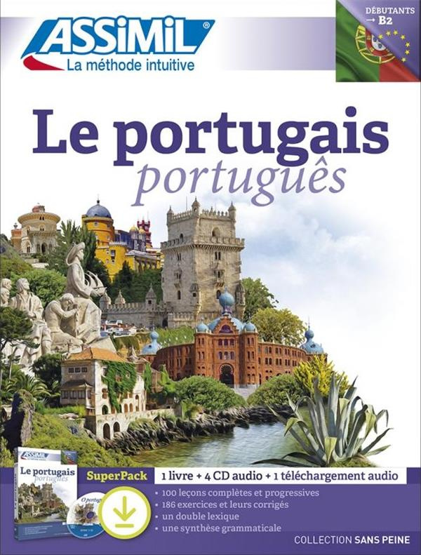 Le portugais, débutants B2. Super pack avec 1 livre, 4 CD audio et 1 téléchargement audio, avec 4 CD