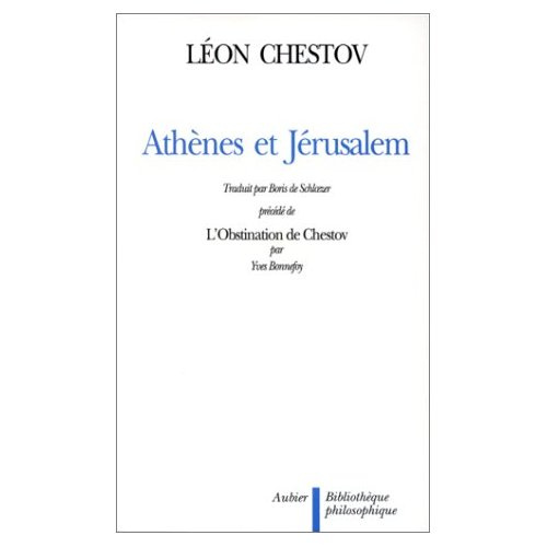 Athènes et Jérusalem. Un essai de philosophie religieuse