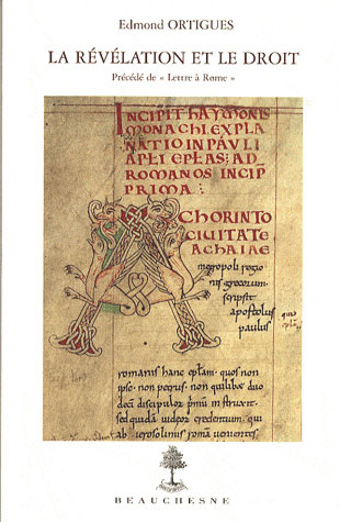 La révélation et le droit. Précédé de Lettre à Rome