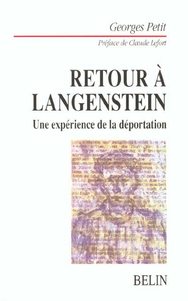 Retour à Langenstein. Une expérience de la déportation
