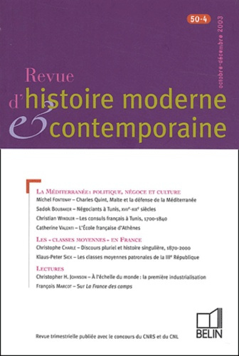 Revue d'histoire moderne et contemporaine/504/La méditerranée : politique, négoce et culture. Les cl