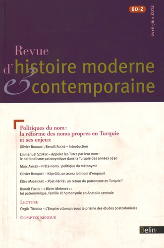Revue d'histoire moderne et contemporaine/6022013/Politiques du nom : la réforme des noms propres en