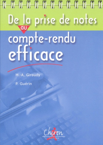 PRISE DE NOTE AU COMPTE RENDU EFFICAC
