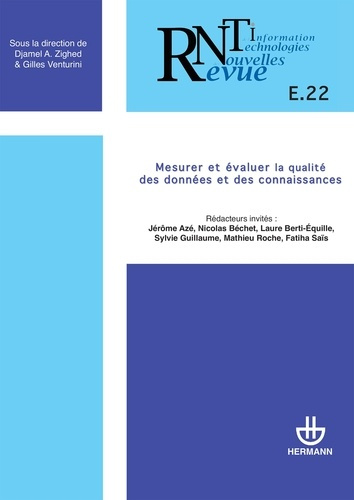 Revue des Nouvelles Technologies de l'Information E 22 : Mesurer et évaluer la qualité des données e