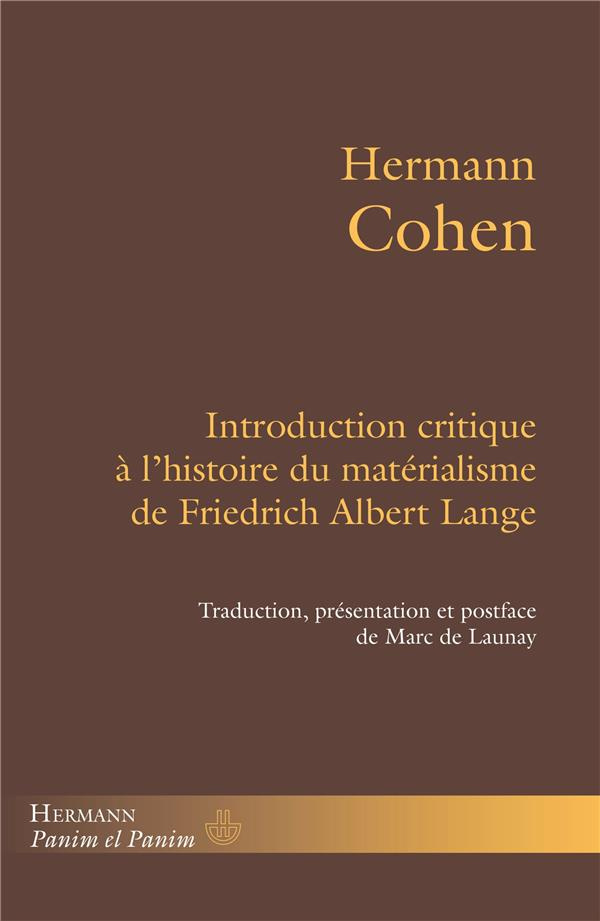 Introduction critique à l'histoire du matérialisme de Friedrich Albert Lange
