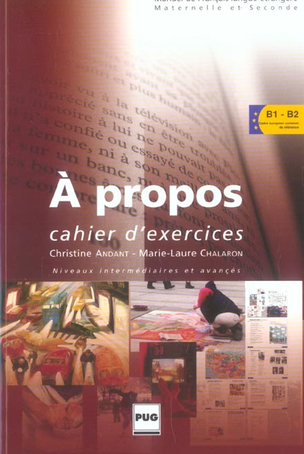 A PROPOS T1 CAHIER D'EXERCICES AVEC CORRIGES