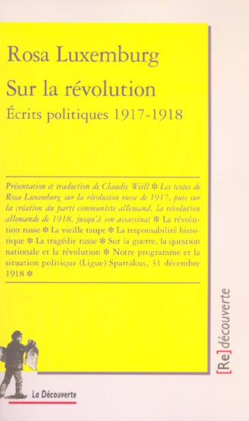 Sur la révolution. Ecrits politiques, 1917-1918