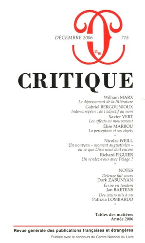 Critique N° 715, Décembre 2006