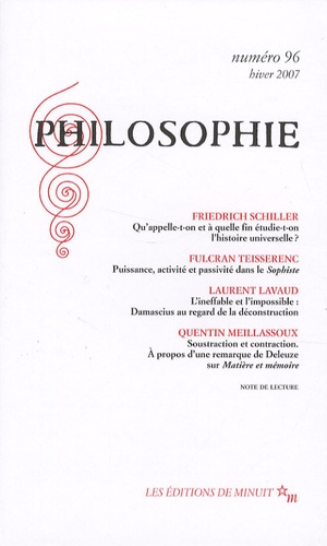 Philosophie N° 96, Hiver 2007