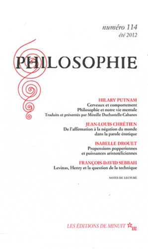 Philosophie N° 114, été 2012