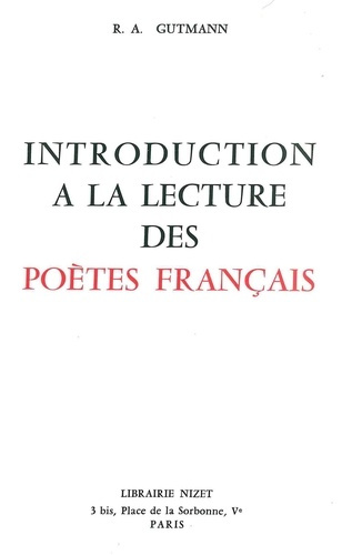 Introduction à la lecture des poètes français