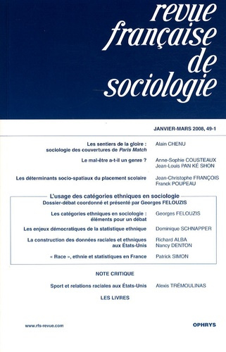 Revue française de sociologie N° 49-1, Janvier-mars 2008