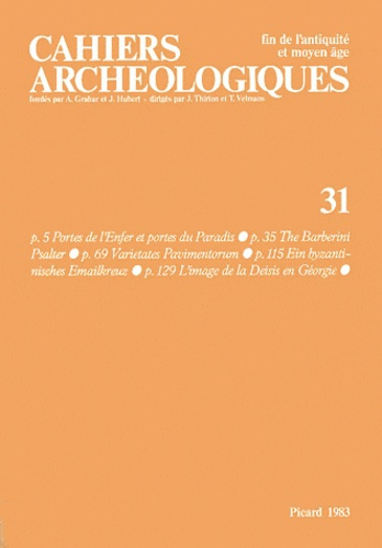 Cahiers archéologiques N° 31/1983