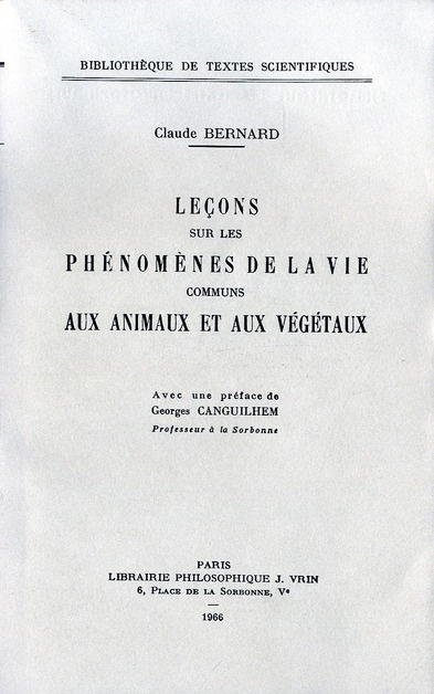 LECONS SUR LES PHENOMENES DE LA VIE COMMUNS AUX ANIMAUX ET AUX VEGETAUX