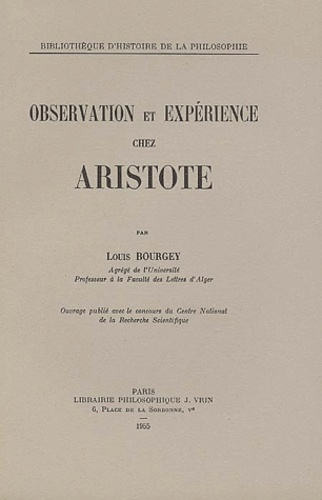 OBSERVATION ET EXPERIENCE CHEZ ARISTOTE