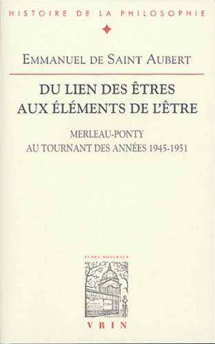 DU LIEN DES ETRES AUX ELEMENTS DE L'ETRE