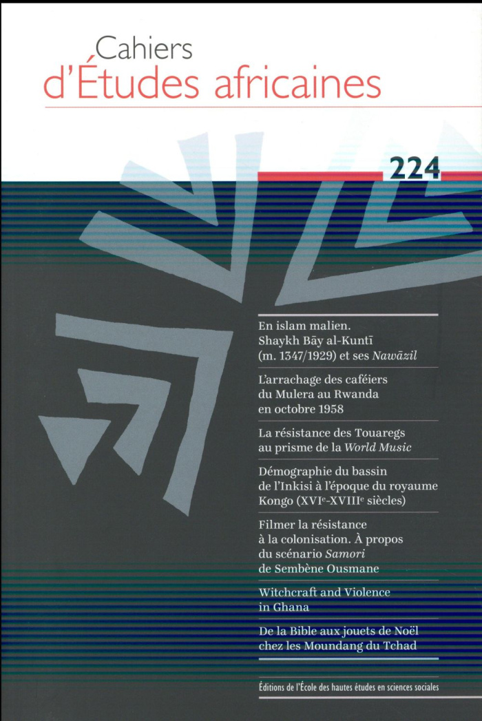 Cahiers d'études africaines N° 224