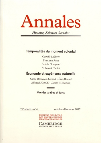 Annales Histoire, Sciences Sociales N° 4, octobre-décembre 2017