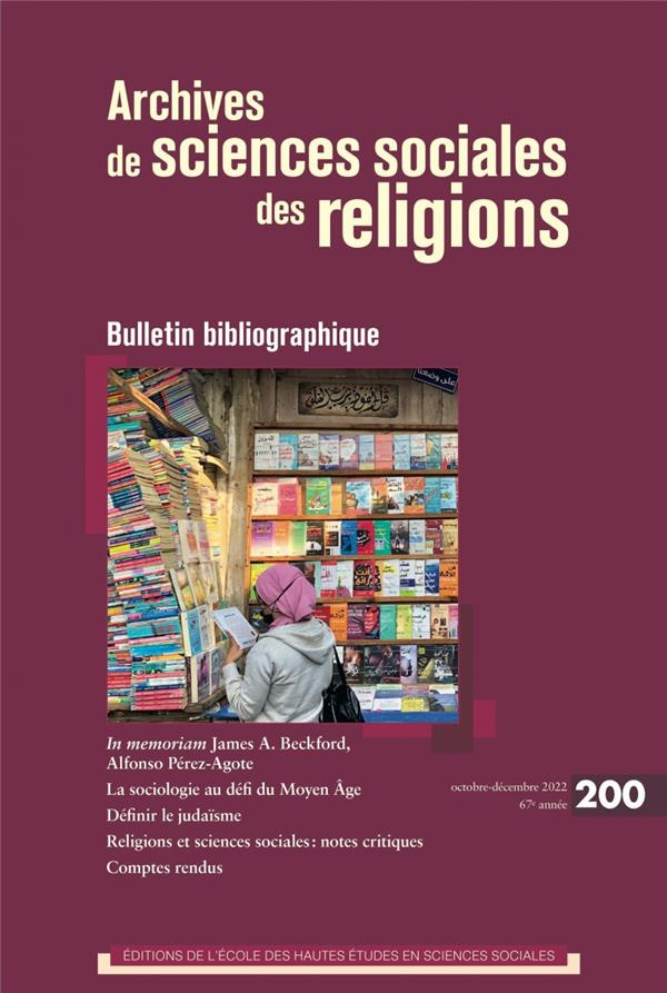 Archives de sciences sociales des religions N° 200, octobre-décembre 2022 : Bulletin bibliographique