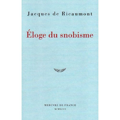 Eloge du snobisme