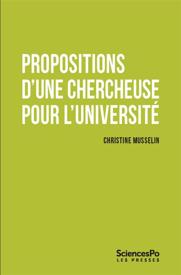 PROPOSITIONS D'UNE CHERCHEUSE POUR L'UNIVERSITE