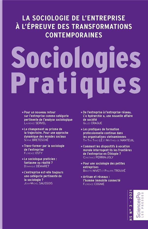 Sociologies Pratiques hors-série n° 3, 2021. La sociologie de l'entreprise à l'épreuve des transform