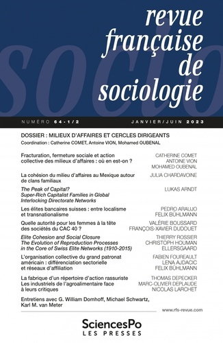 Revue française de sociologie N° 64-1/2, janvier-juin 2023 : Milieux d'affaires et cercles dirigeant