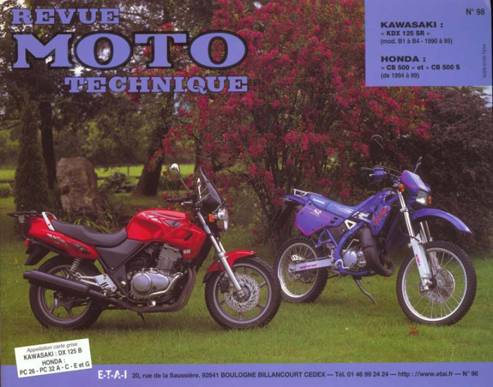 Revue Moto Technique N° 98 : Kawasaki KDX 125 et Honda CB 500