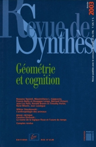 Revue de synthèse N° 124/2003 : Géométrie et cognition