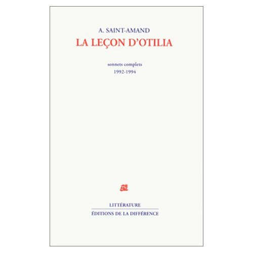 La leçon d'Otilia. Sonnets complets, 1992-1994