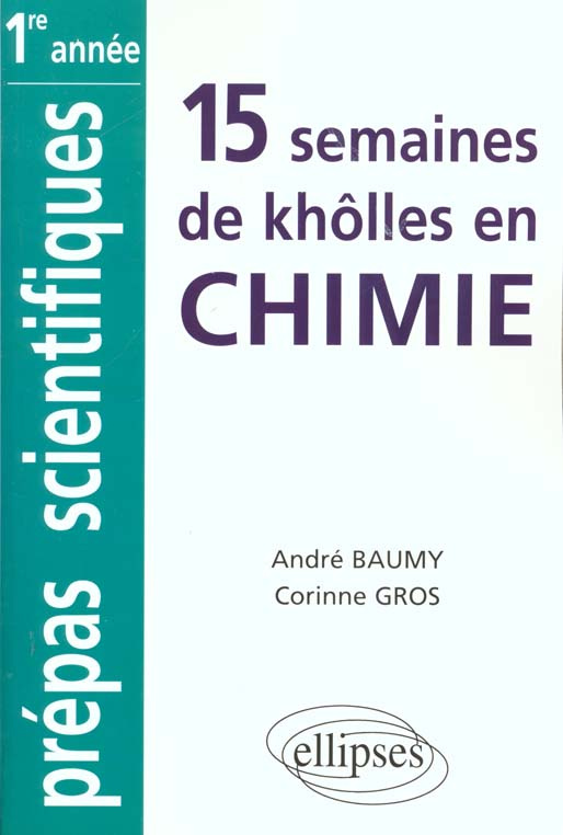 15 semaines de khôlles en chimie