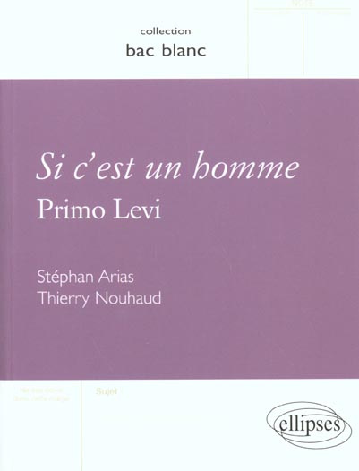 Si c'est un homme, Primo Levi