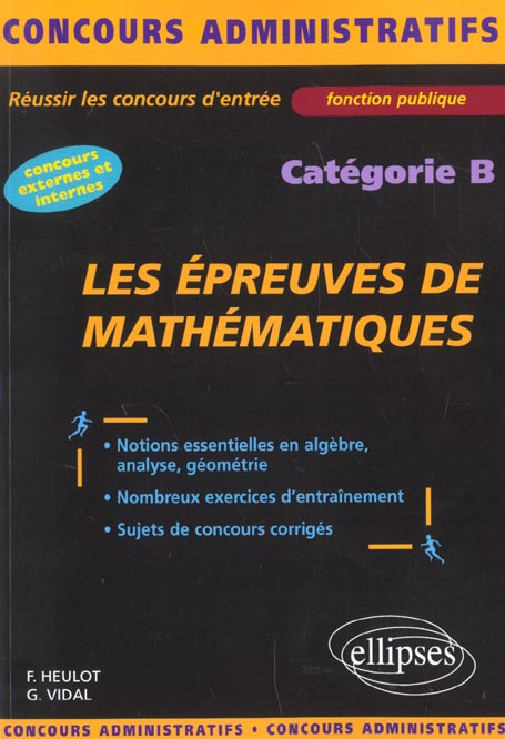 Les épreuves de mathématiques concours de catégorie B