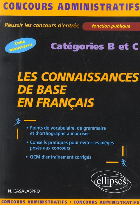 Les connaissances de base en français Catégories B et C