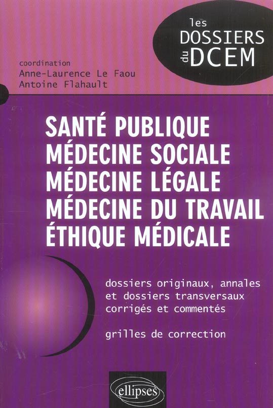 Santé publique, médecine du travail, médecine légale, médecine sociale, éthique médicale