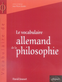 Le vocabulaire allemand de la philosophie