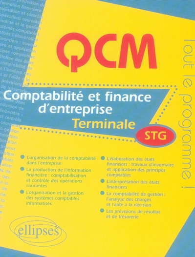 Comptabilité et Finance d'Entreprise Tle STG