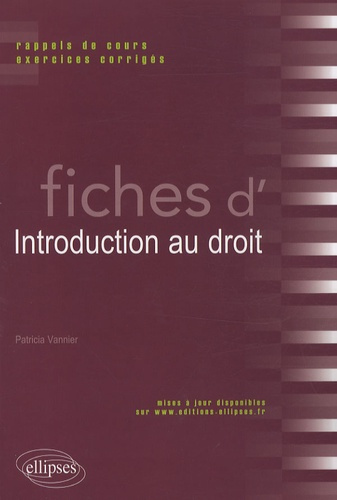 Fiches d'introduction au droit. Rappels de cours et exercices corrigés