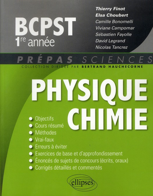 PHYSIQUE-CHIMIE BCPST 1RE ANNEE