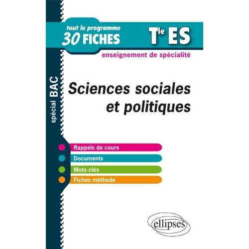SCIENCES SOCIALES ET POLITIQUES EN FICHES - TERMINALE ES - ENSEIGNEMENT DE SPECIALITE
