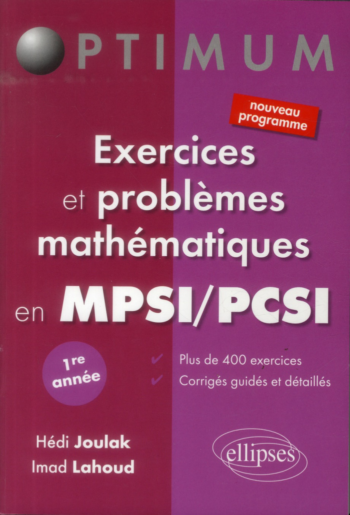 Exercices et problèmes mathématiques en MPSI/PCSI 1re année
