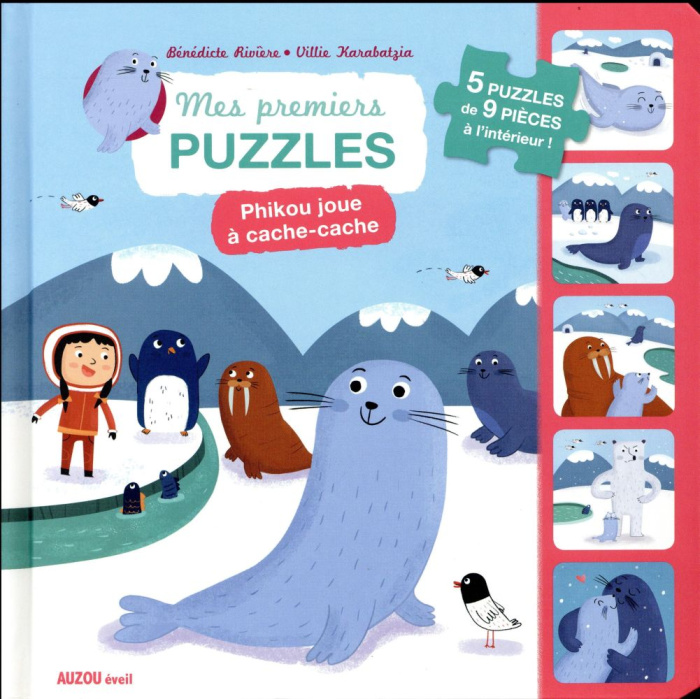 Phikou joue à cache-cache. Avec 5 puzzles de 9 pièces à l'intérieur !