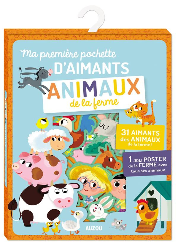 Ma première pochette d'aimants Animaux de la ferme. Avec 31 aimants et 1 poster